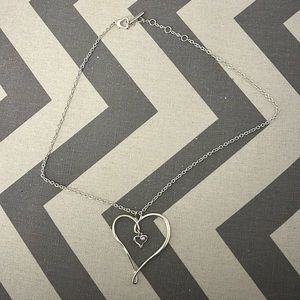 Silver heart necklace - Jennifer Lopez